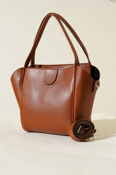 Askılı Fitilli Çanta Taba - Kol Çantası