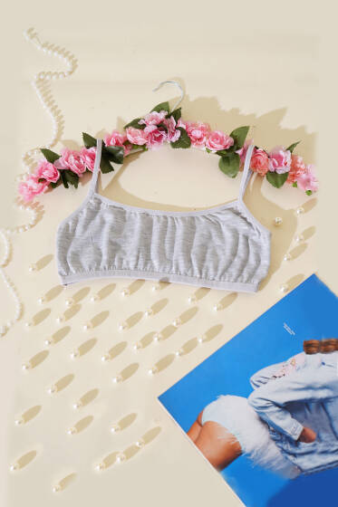 Askılı Petsiz Büstiyer Gri - İç Giyim