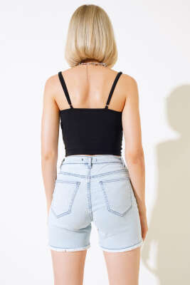 Askılı Sandy Crop Siyah - Kadın Giyim Modelleri