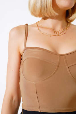 Askılı Sandy Crop Taba - Kadın Giyim Modelleri