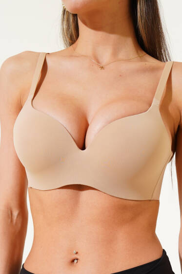 Askılı Sıfır His Ziro Gram Sütyen Ten - Toparlayıcı Sütyen / Minimizer Sütyen