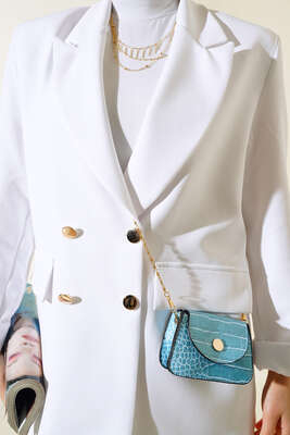 Astarlı Blazer Ceket Beyaz - Thumbnail