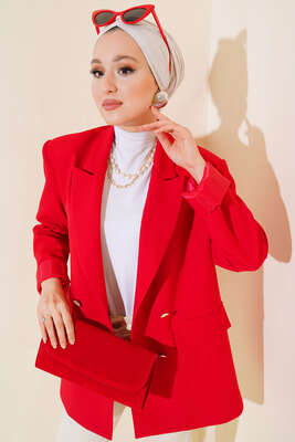 Astarlı Blazer Ceket Kırmızı 