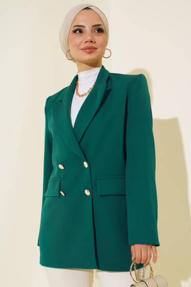 Astarlı Blazer Ceket Zümrüt Yeşili - Ceket