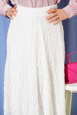Astarlı Dantelli Etek Beyaz - Etek