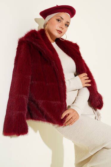 Astarlı Kürk Mont Bordo - Mont