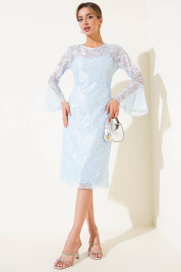 Astarlı Tül Elbise Bebe Mavi - Kadın Giyim Modelleri