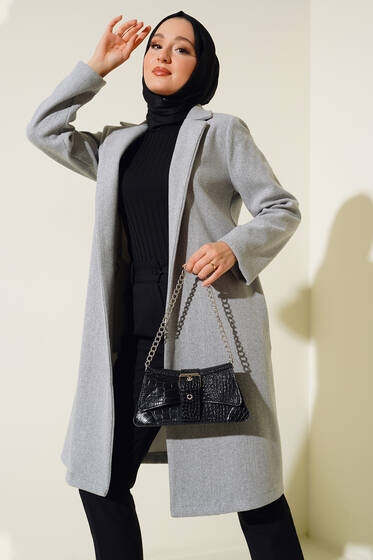 Astarsız Kaşe Kaban Gri - Kaban