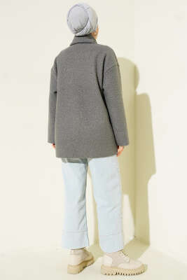 Atkılı Buklet Ceket Füme - Ceket