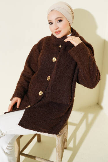 Atkılı Buklet Ceket Kahve - Ceket