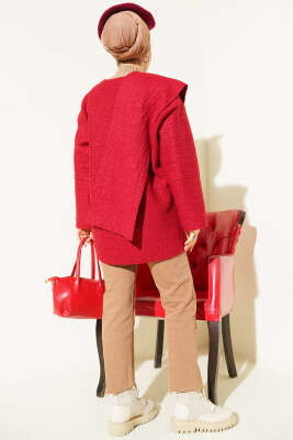 Atkılı Buklet Ceket Kırmızı - Ceket