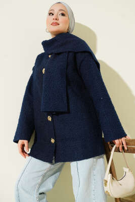 Atkılı Buklet Ceket Lacivert - SAS