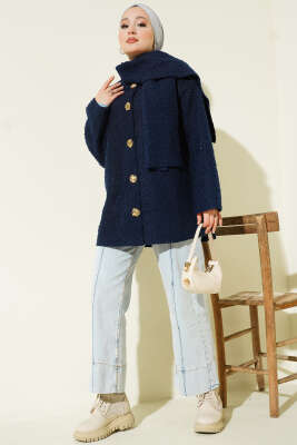 Atkılı Buklet Ceket Lacivert - Ceket
