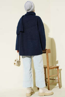 Atkılı Buklet Ceket Lacivert - Ceket