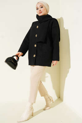 Atkılı Buklet Ceket Siyah - Ceket