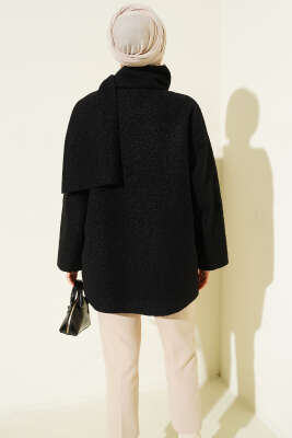 Atkılı Buklet Ceket Siyah - Ceket