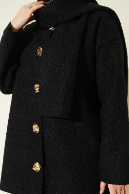 Atkılı Buklet Ceket Siyah - Ceket