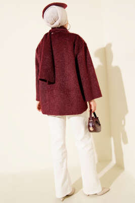 Atkılı Düğmeli Sakallı Ceket Bordo - Günün Seçilenleri