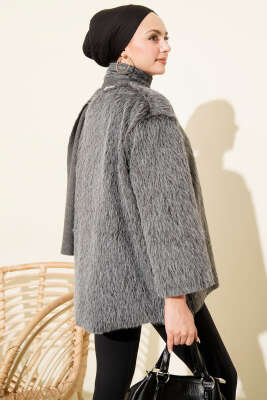 Atkılı Düğmeli Sakallı Ceket Füme - Günün Seçilenleri