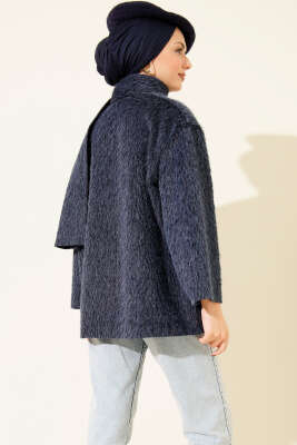 Atkılı Düğmeli Sakallı Ceket Lacivert - Ceket