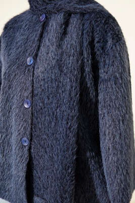 Atkılı Düğmeli Sakallı Ceket Lacivert - Ceket