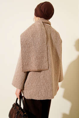 Atkılı Düğmeli Sakallı Ceket Latte - Günün Seçilenleri