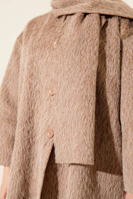 Atkılı Düğmeli Sakallı Ceket Latte - Günün Seçilenleri