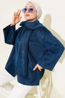 Atkılı Düğmeli Sakallı Ceket Petrol Yeşili 