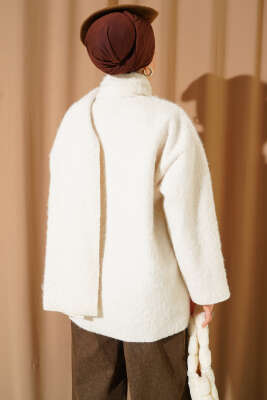 Atkılı Sakallı Ceket Ekru - Ceket