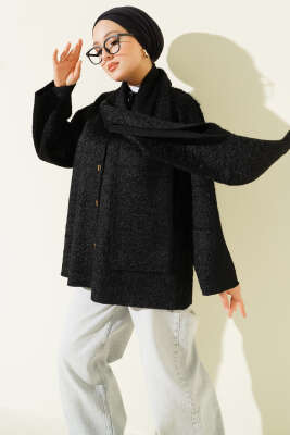 Atkılı Sakallı Ceket Siyah - DUFON