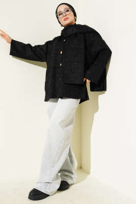 Atkılı Sakallı Ceket Siyah - Ceket