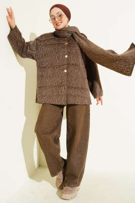 Atkılı Sakallı Ceket Vizon - DUFON