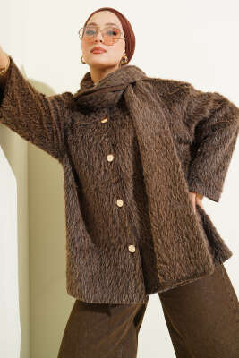 Atkılı Sakallı Ceket Vizon - Ceket