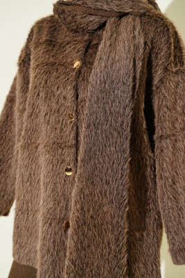 Atkılı Sakallı Ceket Vizon - Ceket