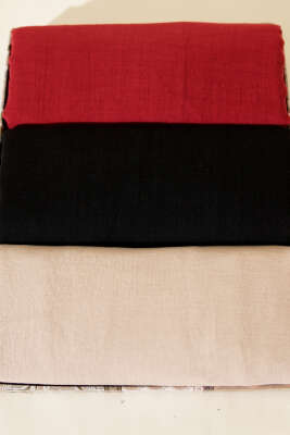 Aya Serisi İnce Pamuk 3'lü Şal Seti Asorti 1 - Düz Şal Seti