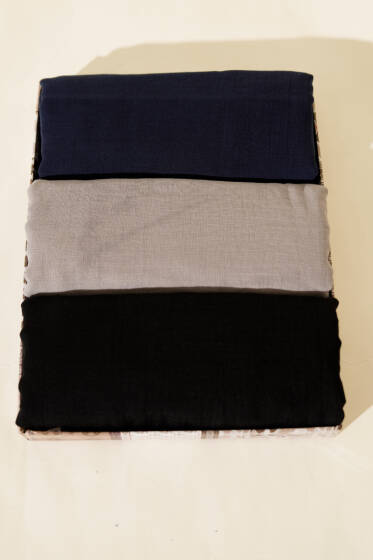 Aya Serisi İnce Pamuk 3'lü Şal Seti Asorti 2 - Düz Şal Seti