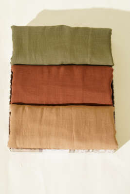 Aya Serisi İnce Pamuk 3'lü Şal Seti Asorti 4 - Düz Şal Seti