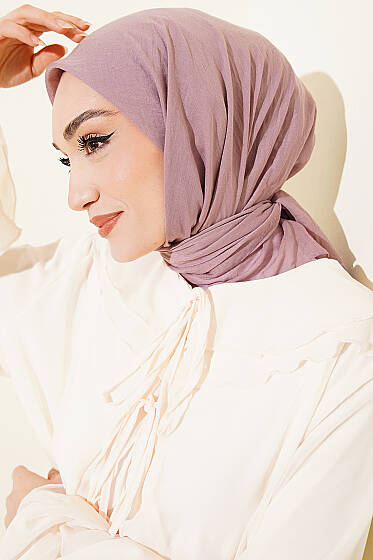 Aya Serisi İnce Pamuk Eşarp Lila - Başörtüsü