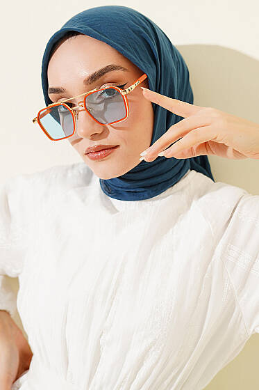 Aya Serisi İnce Pamuk Eşarp Petrol Yeşili - Başörtüsü