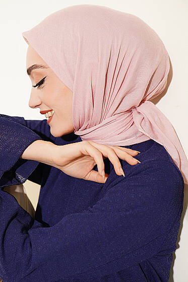 Aya Serisi İnce Pamuk Eşarp Pudra - Başörtüsü