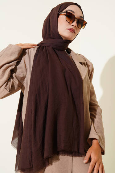 Aya Serisi İnce Pamuk Şal Acı Kahve -29 - Başörtüsü