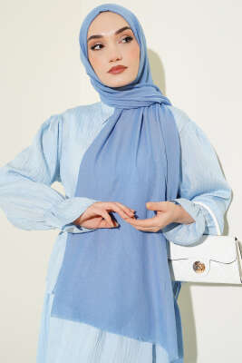 Aya Serisi İnce Pamuk Şal Bebe Mavi 