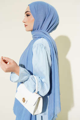 Aya Serisi İnce Pamuk Şal Bebe Mavi - Yılın Fırsatı