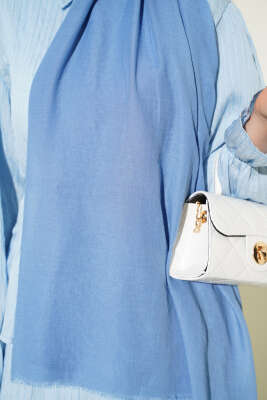 Aya Serisi İnce Pamuk Şal Bebe Mavi - Yılın Fırsatı