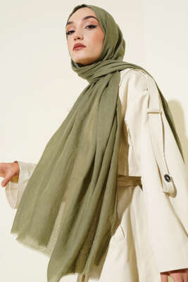 Aya Serisi İnce Pamuk Şal Çağla Yeşili 