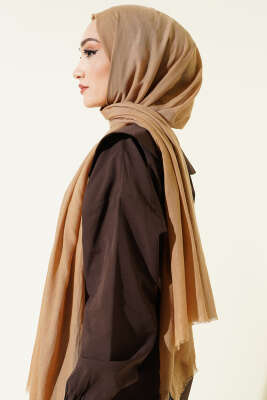 Aya Serisi İnce Pamuk Şal Camel -28 - Başörtüsü