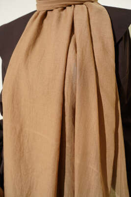 Aya Serisi İnce Pamuk Şal Camel -28 - Başörtüsü
