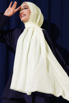 Aya Serisi İnce Pamuk Şal Ekru -32 