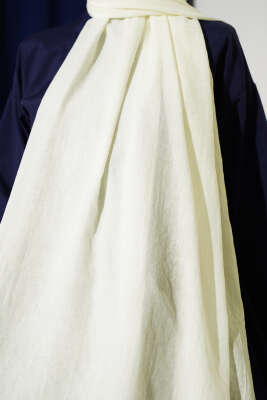 Aya Serisi İnce Pamuk Şal Ekru -32 - Başörtüsü