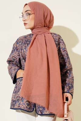 Aya Serisi İnce Pamuk Şal Gül Kurusu - Başörtüsü